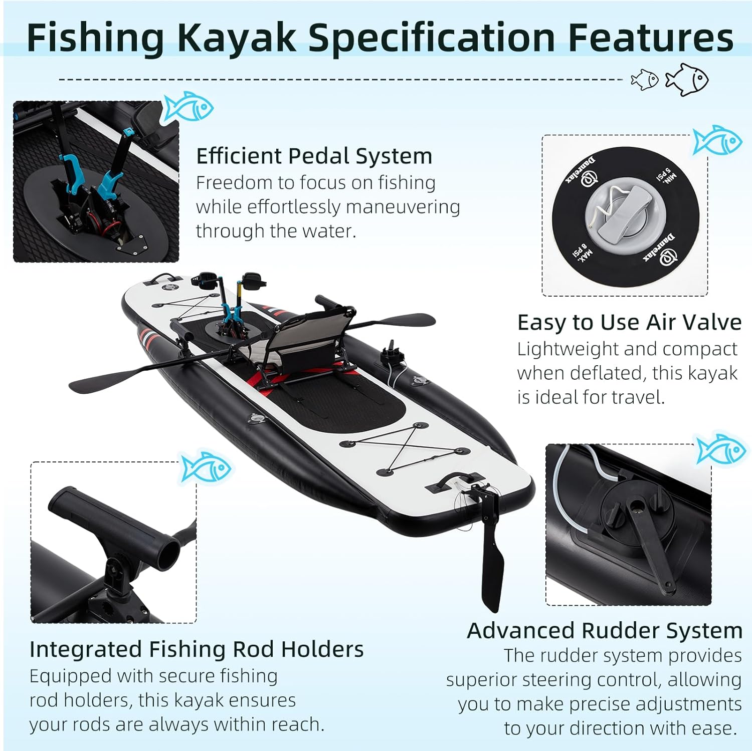 12ft Premium PVC Inflatable Fi - Fishing Kayak Inflatable reseña y precio