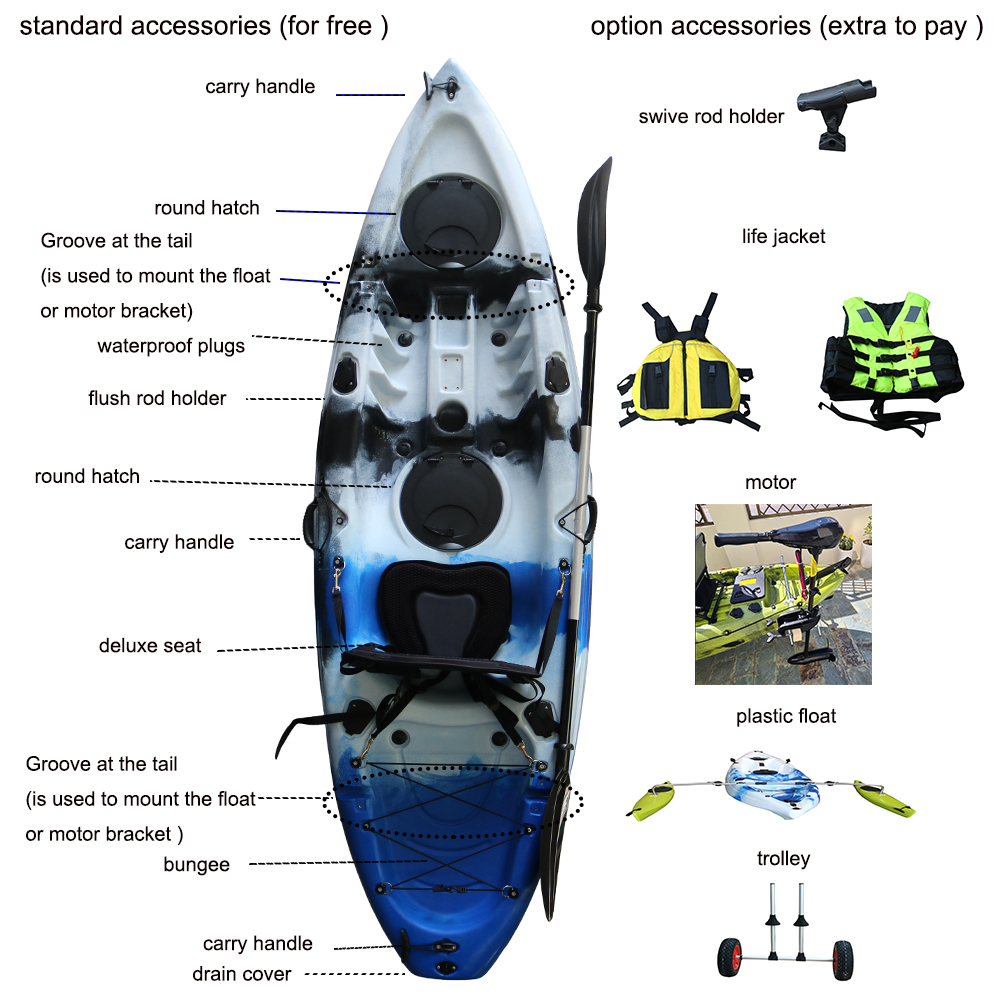 2.65m Single Seat HDPE Sit-On- - Fishing Kayak Pedal Drive reseña y precio