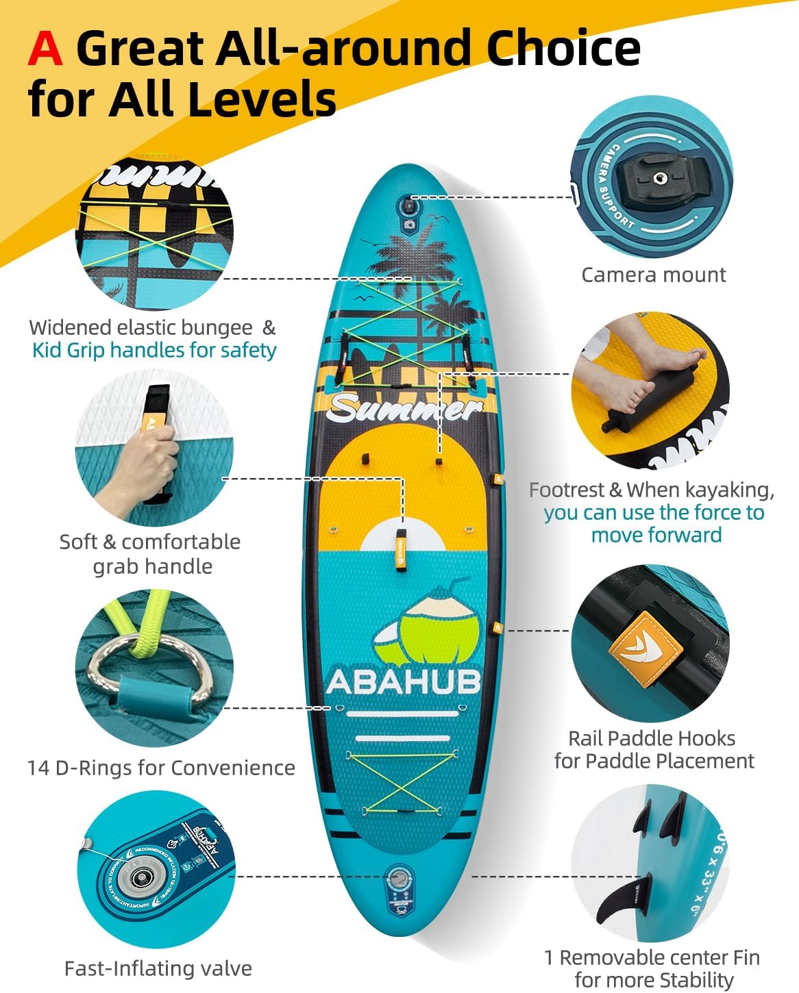 Wide 10.6ft x 31/34in Inflatab - Fishing Kayak Paddle reseña y precio