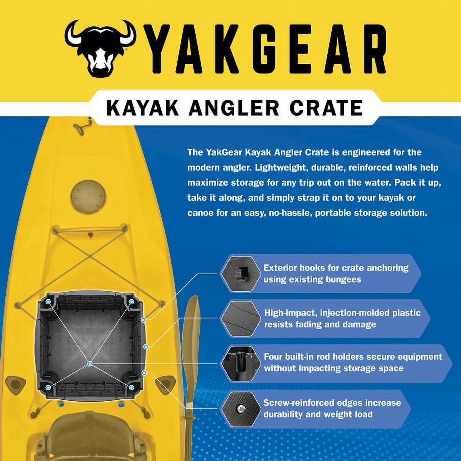 13-Inch Kayak Angler Crate – T - Fishing Kayak Crate reseña y precio