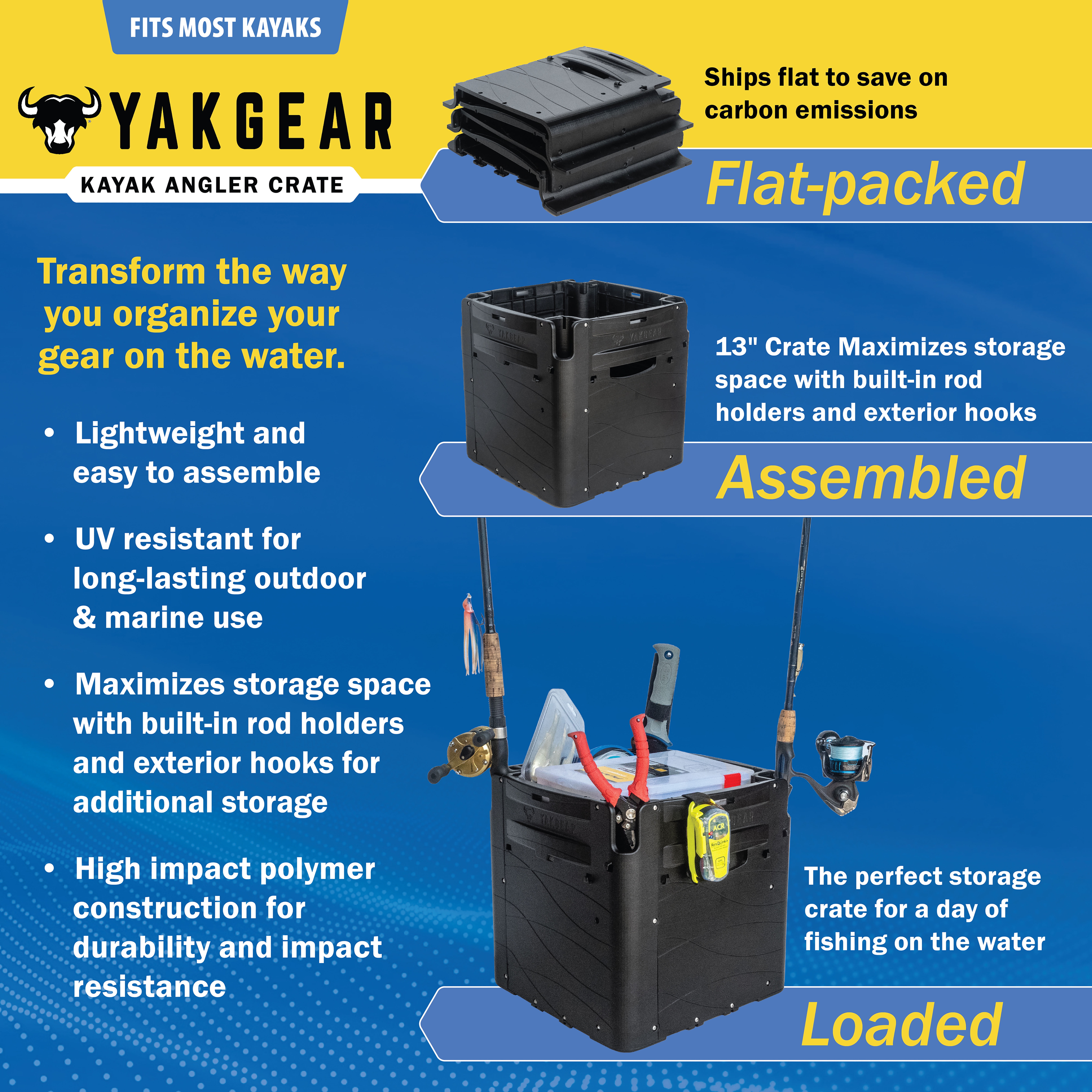 13-Inch Kayak Angler Crate – T - Fishing Kayak Crate reseña y precio