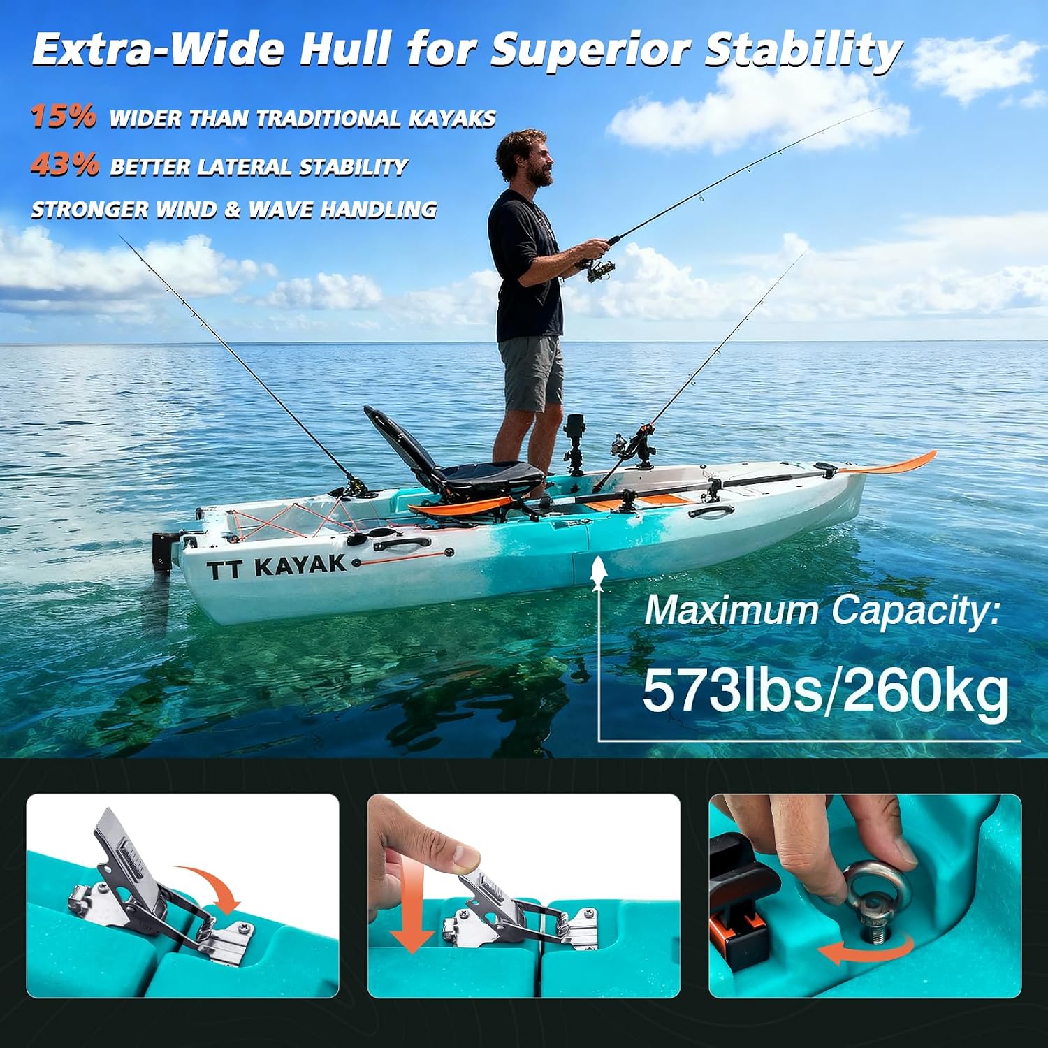 Modular Fishing Kayak with Car - Fishing Kayak Cart reseña y precio