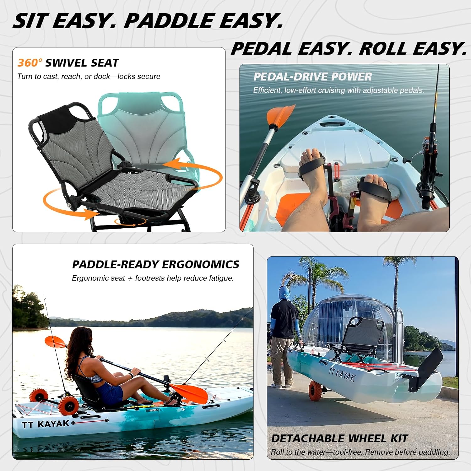 Modular Fishing Kayak with Car - Fishing Kayak Cart reseña y precio