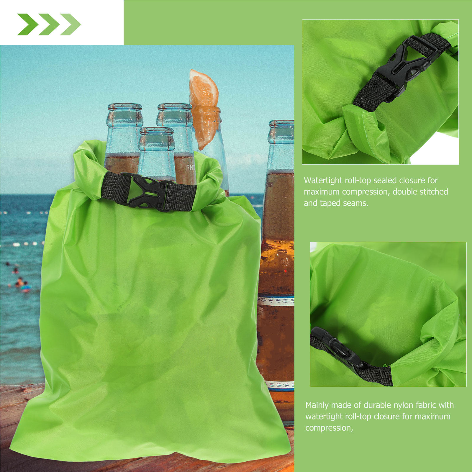 3Pcs Waterproof Dry Bag Nylon  - Fishing Kayak Storage Bag reseña y precio