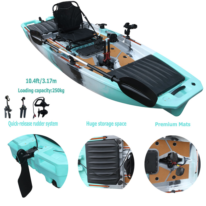 10FT Single Seat LLDPE Sit On  - Fishing Kayak Pedal Drive reseña y precio