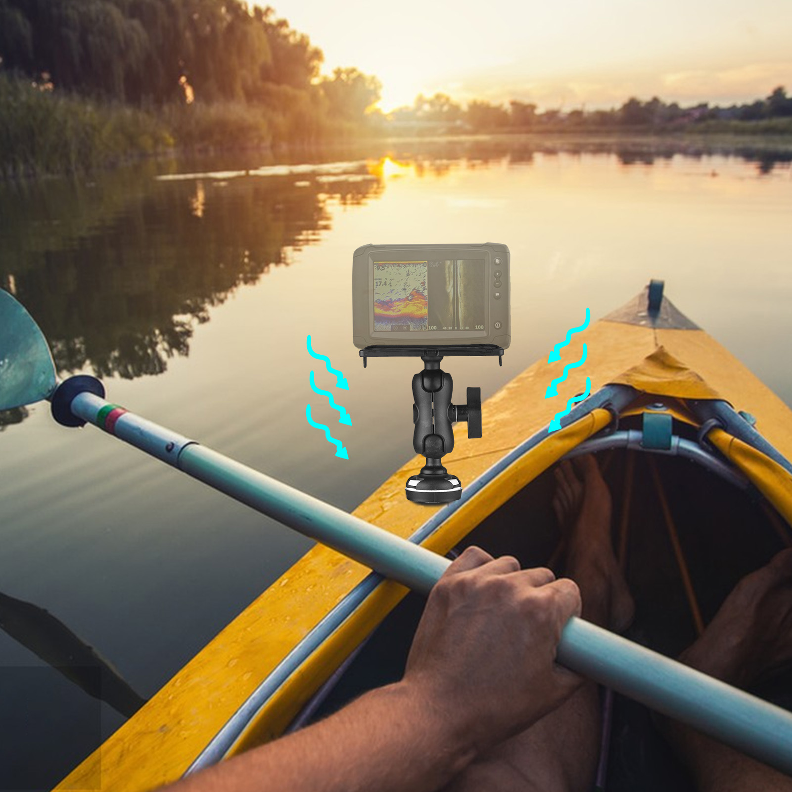 Fish Finder Mount with Rectang - Fishing Kayak Fish Finder Mount reseña y precio